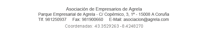 Datos de contacto de la Asociación de Empresarios de Agrela